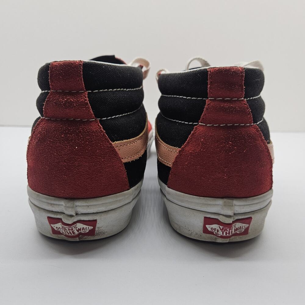Vans Sk8-Hi M9.5 W11 Shoes Black/Red High Top Skate Sneakers Canvas Skool - Picture 4 of 7